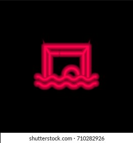 Waterpolo red glowing neon ui ux icon. Glowing sign logo vector