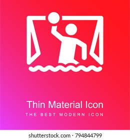 Waterpolo red and pink gradient material white icon minimal design