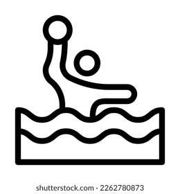 Diseño de iconos de línea de vector de Waterpolo