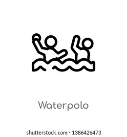 waterpolo vector line icon. Simple element illustration. waterpolo outline icon from sports concept. Can be used for web and mobile