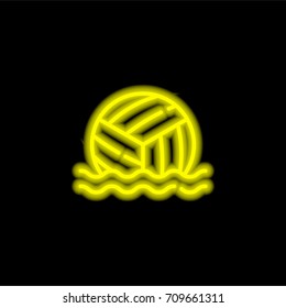 Waterpolo yellow glowing neon ui ux icon. Glowing sign logo vector