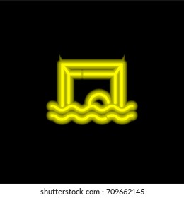 Waterpolo yellow glowing neon ui ux icon. Glowing sign logo vector