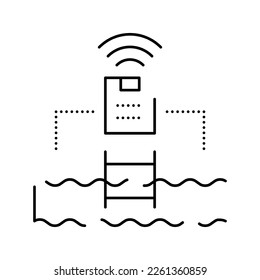 waterpool control smart home line icon vector. waterpool control smart home sign. isolated contour symbol black illustration