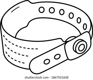 Waterproof Adult Hospital Medical Patient Id Bracelet. Vector Outline Illustration.