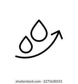 Waterproof, arrow with drops icon