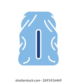 ícone plano de cor da capa da mochila impermeável. Elemento isolado do vetor.Traço editável