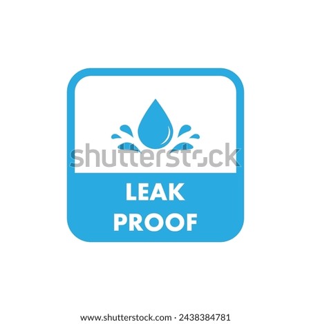 Waterproof badge vector for product. Leak proof vector logo design. Water protection, liquid proof protection.