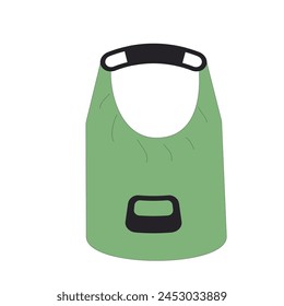 Waterproof bag isolated on white background. Equipment case protection accessories for swimming. Line art flat vector illustration.