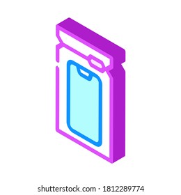 waterproof bag phone protection isometric icon vector. waterproof bag phone protection sign. isolated symbol illustration