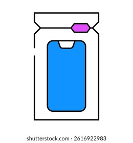 waterproof bag phone protection line icon vector. waterproof bag phone protection sign. isolated symbol illustration