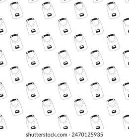 Waterproof bag seamless pattern. Water rest equipment endless repeatable background. Vector flat line art illustration.