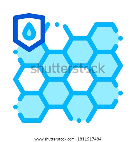 Waterproof Biometrical Material Vector Line Icon. Waterproof Nano Material For Protect Things From Water, Industrial Use Linear Pictogram. Clothes, Moisture Absorbing Substance Illustration
