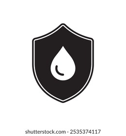 impermeável preto ícone escudo vetor design isolado fundo