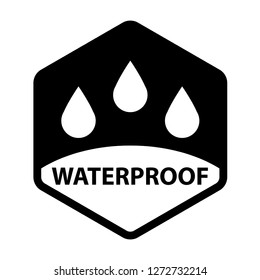 waterproof black and white vector icons