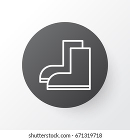 Waterproof Boot Icon Symbol. Premium Quality Isolated Gardening Shoes Element In Trendy Style.