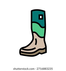 Vector de icono de color de botas impermeables. signo de botas impermeables. ilustración de símbolo aislado
