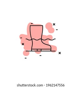 Waterproof boots with color shadow vector icon in agriculture set