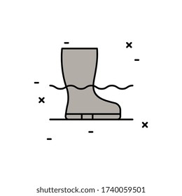 Waterproof boots icon. Simple outline colored vector of agriculture icons for ui and ux, website or mobile application