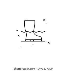 waterproof boots icon. Simple thin line, outline vector of Agriculture icons for UI and UX, website or mobile application