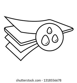 Waterproof breathable fabric. Vector outline icon isolated on white background.