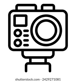 Waterproof camera icon outline vector. Go pro digital camera. Electronic contemporary gadget