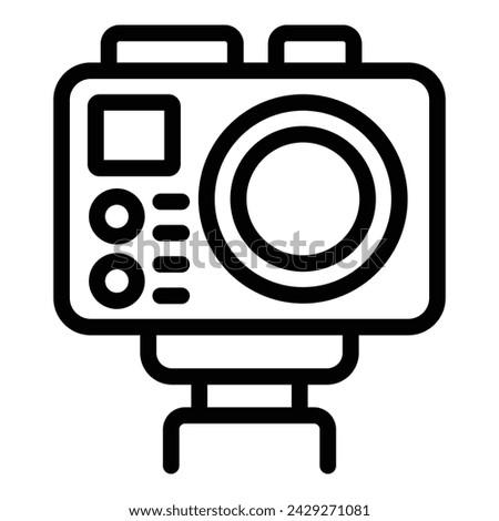 Waterproof camera icon outline vector. Go pro digital camera. Electronic contemporary gadget