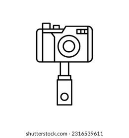 Waterproof camera Outline Vector Icon that can easily edit or modify

