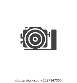 Wasserdichtes Kamera-Vektorsymbol. gefülltes Flachschild für mobiles Konzept und Webdesign. Unterwasserkamera-Symbol. Symbol, Logo-Abbildung. Vektorgrafiken