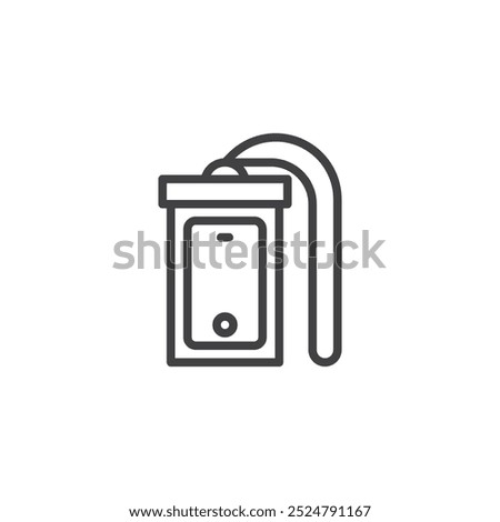 Waterproof Case line icon. linear style sign for mobile concept and web design. Phone in a protective case outline vector icon. Symbol, logo illustration. Vector graphics