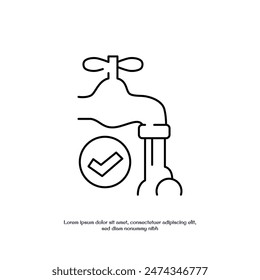 Wasserdichtes Konzept Thin Outline Icon Vektorgrafik Design Gut für Web und mobiles App