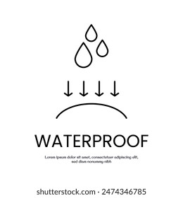 waterproof concept thin outline icon vector design good for web and mobile app