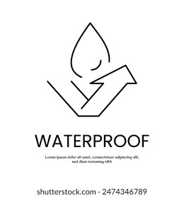 waterproof concept thin outline icon vector design good for web and mobile app