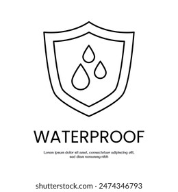 waterproof concept thin outline icon vector design good for web and mobile app