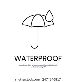 waterproof concept thin outline icon vector design good for web and mobile app