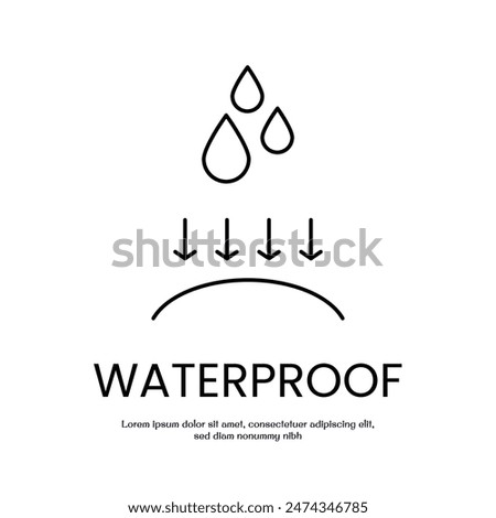 waterproof concept thin outline icon vector design good for web and mobile app