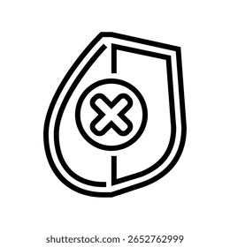Vector de icono de línea de diseño impermeable. signo de diseño impermeable. símbolo de contorno aislado ilustración negra