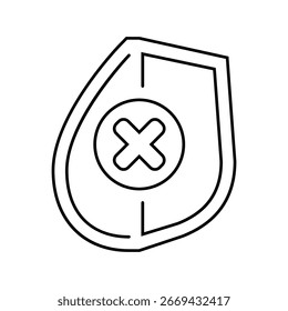 vetor de ícone de linha de design impermeável. sinal de design impermeável. símbolo de contorno isolado ilustração preta