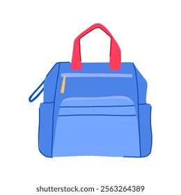 waterproof diaper bag cartoon. insulated pad, pockets versatile, durable designer waterproof diaper bag sign. isolated symbol vector illustration