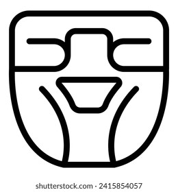 Waterproof diaper icon outline vector. Adult elastic pad. Female bladder