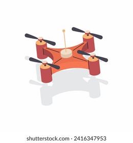 Waterproof drone vector cartoon illustration isolated on background.