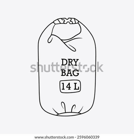 Waterproof dry bag. Thin line illustration