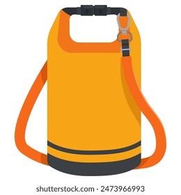 Waterproof dry bag vector cartoon illustration isolated on a white background.