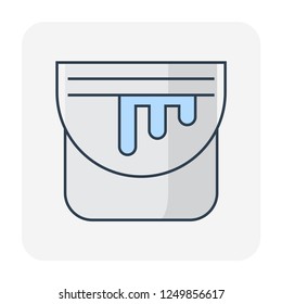 Waterproof epoxy resins material of bituminous waterproofing systems are designed to protect residential from water leak problem. Vector illustration design icon.