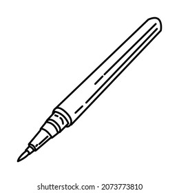 Waterproof Eyeliner Part of Women Makeup Tools and Accessories Hand Drawn Icon Set Vector.