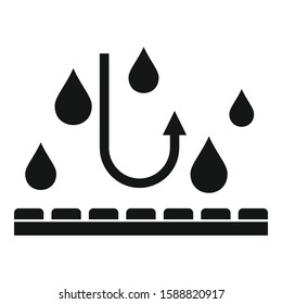Waterproof fabric feature icon. Simple illustration of waterproof fabric feature vector icon for web design isolated on white background