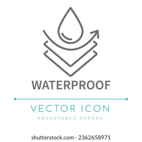 Vectorliniensymbol für wasserdichte Stoffe