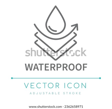 Waterproof Fabric Feature Vector Line Icon