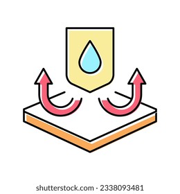 waterproof fabrics properties color icon vector. waterproof fabrics properties sign. isolated symbol illustration