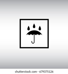 Waterproof flat vector icon. Isolated waterproof vector sign. Umbrella vector image.