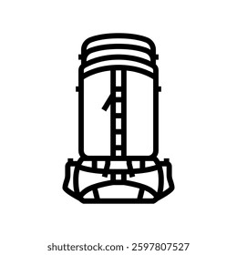 waterproof hiking backpack line icon vector. waterproof hiking backpack sign. isolated contour symbol black illustration